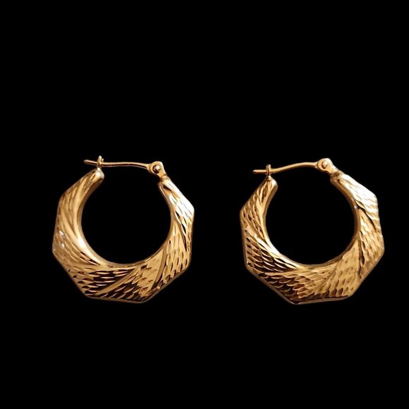 Hoop Earrings 14k Yellow-Gold* - Picture 9 of 15